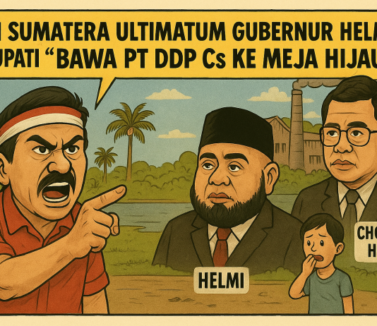 Green Sumatera Ultimatum Gubernur Helmi dan Bupati C Huda: “Bawa PT DDP Cs ke Meja Hijau!”