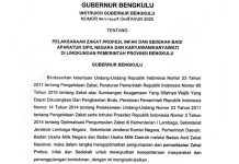 ASN dan Karyawan Pemprov Bengkulu Diimbau Bayar Zakat Profesi dan Infak Melalui BAZNAS