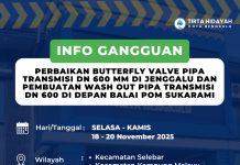 Perbaikan Pipa DN 600 Ganggu Distribusi Air di Enam Kecamatan Bengkulu
