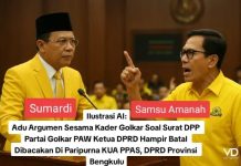 Surat PAW Ketua DPRD Bengkulu Picu Interupsi, Sesama Golkar Sumardi–Samsu Adu Argumen di Paripurna KUA-PPAS