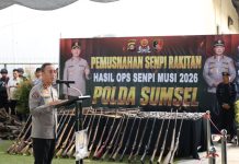Negara Hadir Berantas Senpi Ilegal, Polda Sumsel Musnahkan Ratusan Senjata Api Hasil Ops Senpi Musi 2026