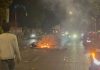 Demo Jakarta Ricuh, Motor Dibakar Dekat Pos Polisi Pejompongan
