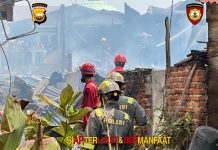 15 Rumah Terbakar di Gang Damai Pengantungan, Personel Karhutla Polda Bengkulu Bantu Evakuasi dan Pemadaman